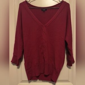 Reitmans Burgundy V-Neck Sweater